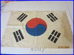 Vintage Original South Korean Korea Flag Taegeukgi War Cloth Military