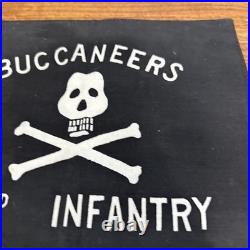 Vintage Original U. S. Korean War Buccaneers 32nd Infantry Jeep Flag Rare Black