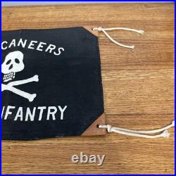 Vintage Original U. S. Korean War Buccaneers 32nd Infantry Jeep Flag Rare Black