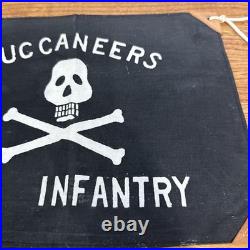 Vintage Original U. S. Korean War Buccaneers 32nd Infantry Jeep Flag Rare Black