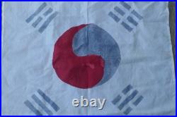 Vintage Original U. S. South Korean War Hand Painted Taegukgi Silk Flag