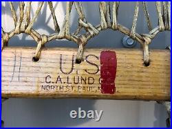 Vintage Pair Army Military Issue Korean War 1952 Wood Snowshoes U. S. CA Lund Co