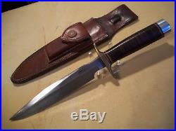 Vintage Randall Knife #1-7, Korean War, Brown Button Heiser Sheath, Brrass Nut