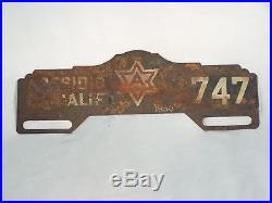 Vintage Rare 1950 Presidio California Military License Plate Topper Korean War