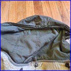 Vintage U. S. Army M-1951 Fishtail Parka Shell Jacket With Wool Liner Korean War