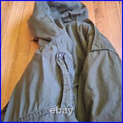 Vintage U. S. Army M-1951 Fishtail Parka Shell Jacket With Wool Liner Korean War