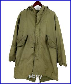 Vintage U. S. Army M-1951 Fishtail Parka Shell Wool Liner Militaria Korean War Md