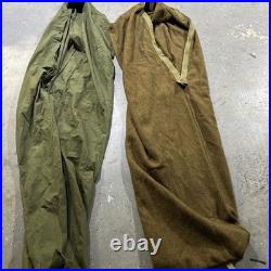 Vintage U. S. Military Wool Sleeping Bag With Cover WWII/Korean War Era Vintage U. S. Military Wool Sleeping Bag With Cover WWII/Korean War Era