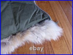 Vintage US Army Extreme Cold Down Casualty Evacuation Sleeping Bag Fur Hood