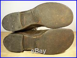 Vintage US Army Korean War Russet Leather Men's Combat Military Boots Size 8.5