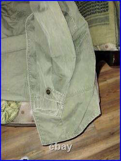 Vintage US Army M-1947 OD Green parka Size Small WithMedium Liner item #13