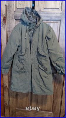 Vintage US Army M-1947 OD Green parka USMC Size Small WithAlpaca Liner item #10