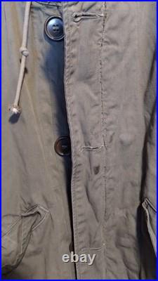 Vintage US Army M-1947 OD Green parka USMC Size Small WithAlpaca Liner item #10