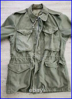 Vintage US Army M-1951 Field Coat Jacket Sz M Korean War Era 1952 Olive