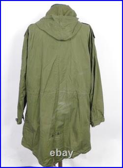 Vintage US Army M-1951 Fishtail Parka Shell Medium Green Military Size Med #385