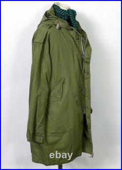 Vintage US Army M-1951 Fishtail Parka Shell Medium Green Military Size Med #385