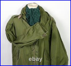 Vintage US Army M-1951 Fishtail Parka Shell Medium Green Military Size Med #385