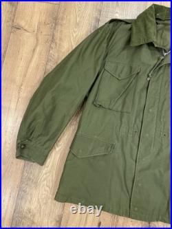Vintage US Army M1951 Military Field Jacket Uniform Coat Size Large Added Collar