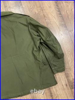 Vintage US Army M1951 Military Field Jacket Uniform Coat Size Large Added Collar