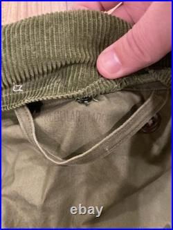 Vintage US Army M1951 Military Field Jacket Uniform Coat Size Large Added Collar