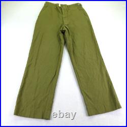 Vintage US Army Pants Small Green Trousers Field Wool M195 Post Korean War 50s