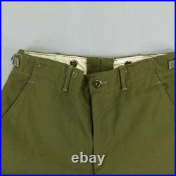 Vintage US Army Pants Small Green Trousers Field Wool M195 Post Korean War 50s