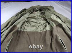 Vintage US Army Trench Overcoat With Patches Removable Wool Liner Small Long