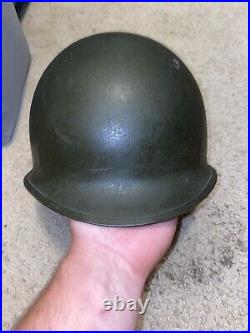 Vintage US Army WW2 / Korean War M1 Steel Helmet CAPAC Liner