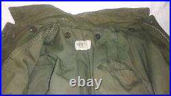 Vintage US Army field Jacket, Korean War, small, Olive Green, cotton, M-1951