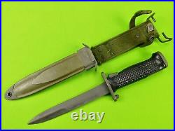 Vintage US Korean War Bayonet Fighting Knife with Scabbard