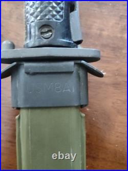 Vintage US Korean War Bayonet Fighting Knife with Scabbard