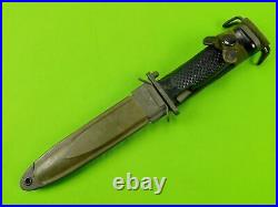 Vintage US Korean War Bayonet Fighting Knife with Scabbard