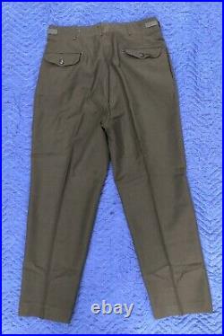 Vintage US Korean War Era M-1951 Wool Serge Og 108 Field Trousers 34 X 31