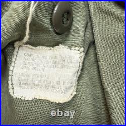 Vintage US Military OG-107 Sateen M51 Field Jacket Olive Green No Liner Large