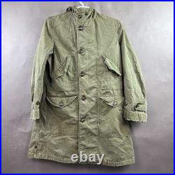 Vintage US Military Overcoat Parka Small Green Talon 1951 Korean War Air Force