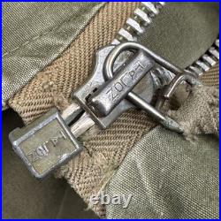 Vintage US Military Overcoat Parka Small Green Talon 1951 Korean War Air Force