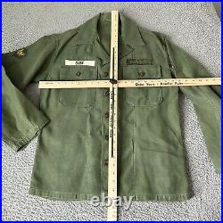 Vintage US Military Shirt Mens 44 XL Green Fatigue Jacket War Utility Korea 50s