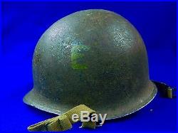 Vintage US USA Korea Korean War SMC Helmet with Liner