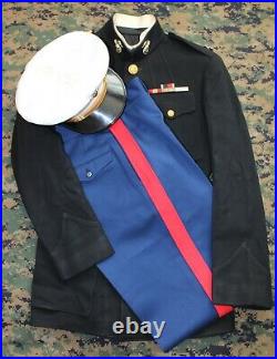 Vintage USMC Marine Corps Officer Uniform WWII Korean War withCover Ribbons & EGAs