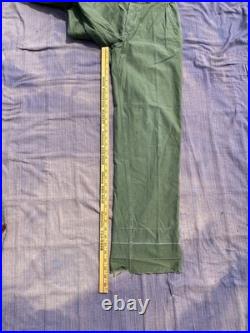 Vintage USMC P56 P58 Cotton Sateen Fatigue Pants 27.5 x33 Korean War WW2 stencil
