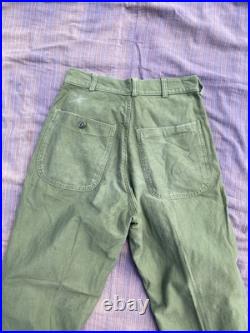 Vintage USMC P56 P58 Cotton Sateen Fatigue Pants 27.5 x33 Korean War WW2 stencil