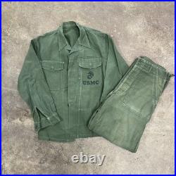 Vintage USMC P58 Sateen Pants And Shirt Set Korean War