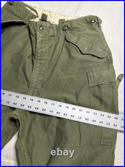 Vintage Us Army Field Trousers Pants M51 1951 Korean War 34x29