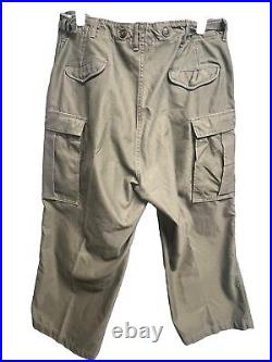 Vintage Us Army Field Trousers Pants M51 1951 Korean War Large Reg W38 L30