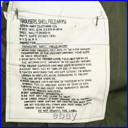 Vintage Us Army Field Trousers Pants M51 1951 Korean War Small Reg Nos