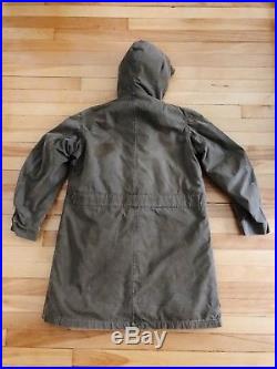 Vintage Us Army M47 M-1947 Parka Overcoat With Liner Ww2 Korean War