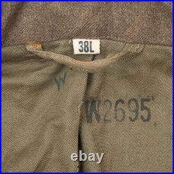 Vintage Us Army Officer Dress Ike Wool Od Jacket Patch 1950 Korean War Size 38l