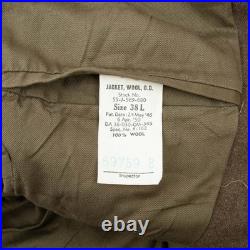 Vintage Us Army Officer Dress Ike Wool Od Jacket Patch 1950 Korean War Size 38l