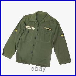 Vintage Us Army Utility Shirt Hbt 13 Stars Buttons 1950s Korean War Patch Small