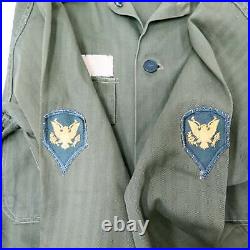 Vintage Us Army Utility Shirt Hbt 13 Stars Buttons 1950s Korean War Patch Small